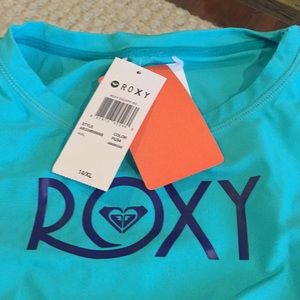 Roxy Girl NWT sz 14/xl rash guard blue with stripe